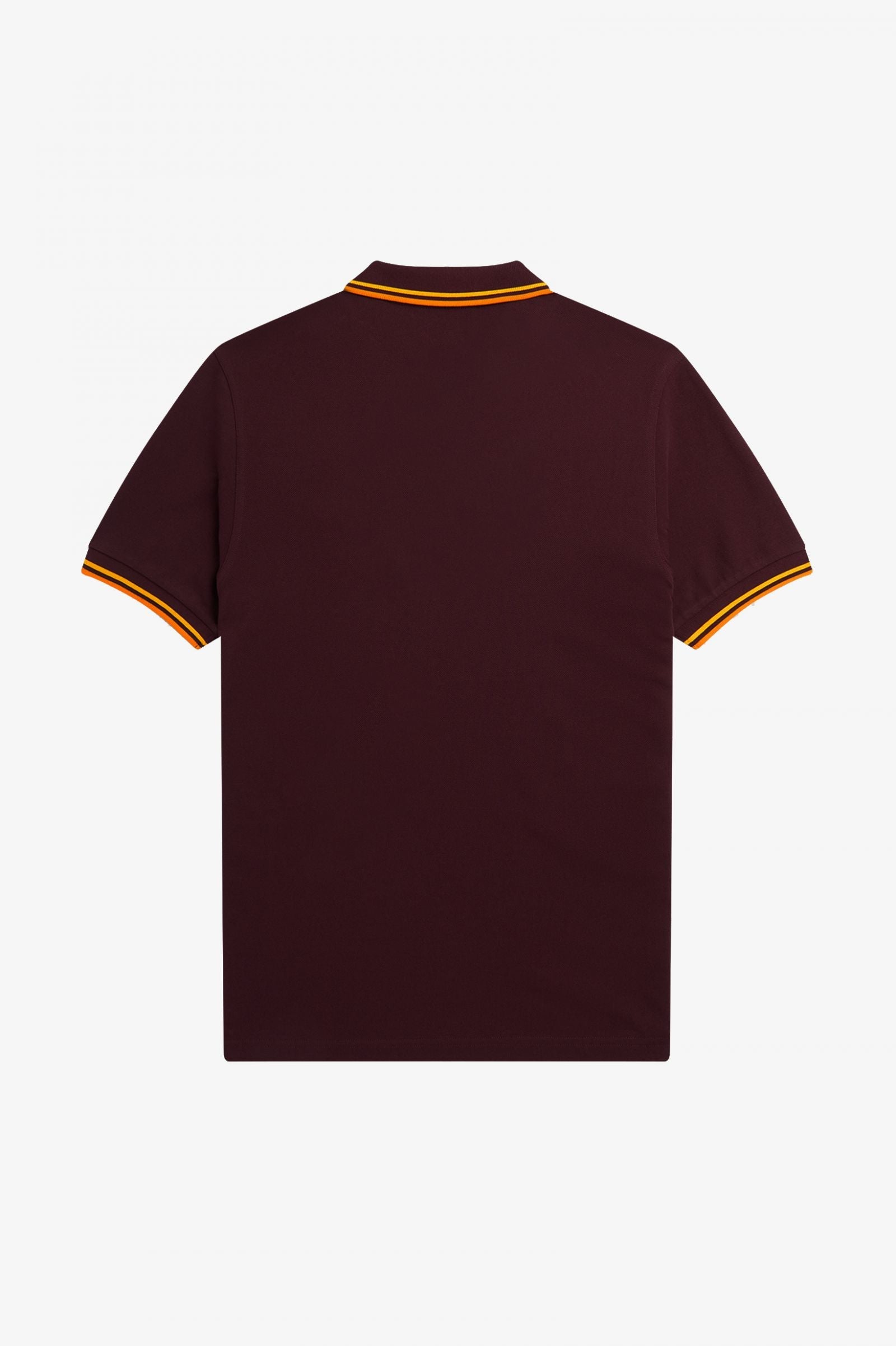 Fred Perry Slim Fit Twin Tipped Polo Oxblood / Electric Yellow / Gold