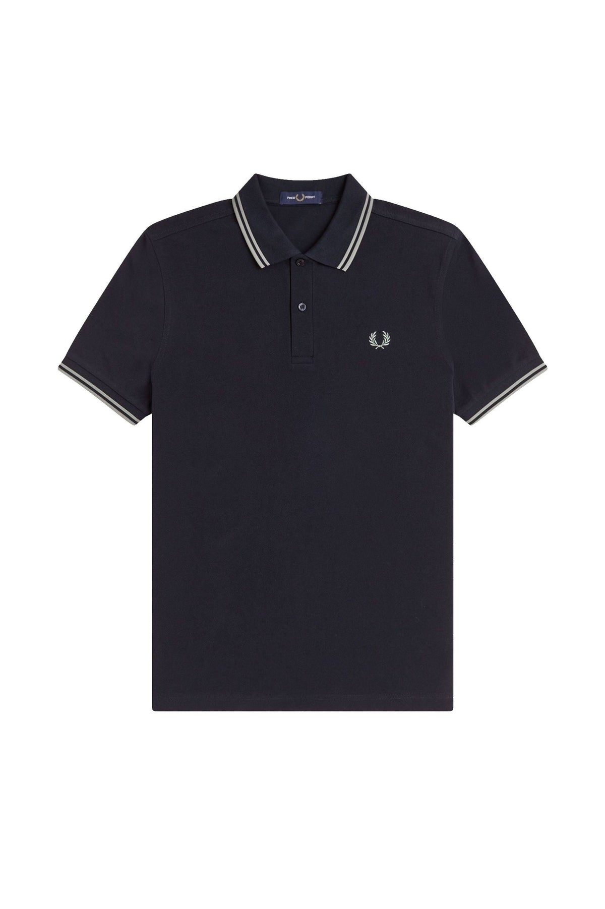 Fred Perry Slim Fit Twin Tipped Polo Navy / Seagrass / Seagrass