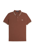 Fred Perry Slim Fit Twin Tipped Polo Whisky Brown / Porridge Marl / Porridge Marl
