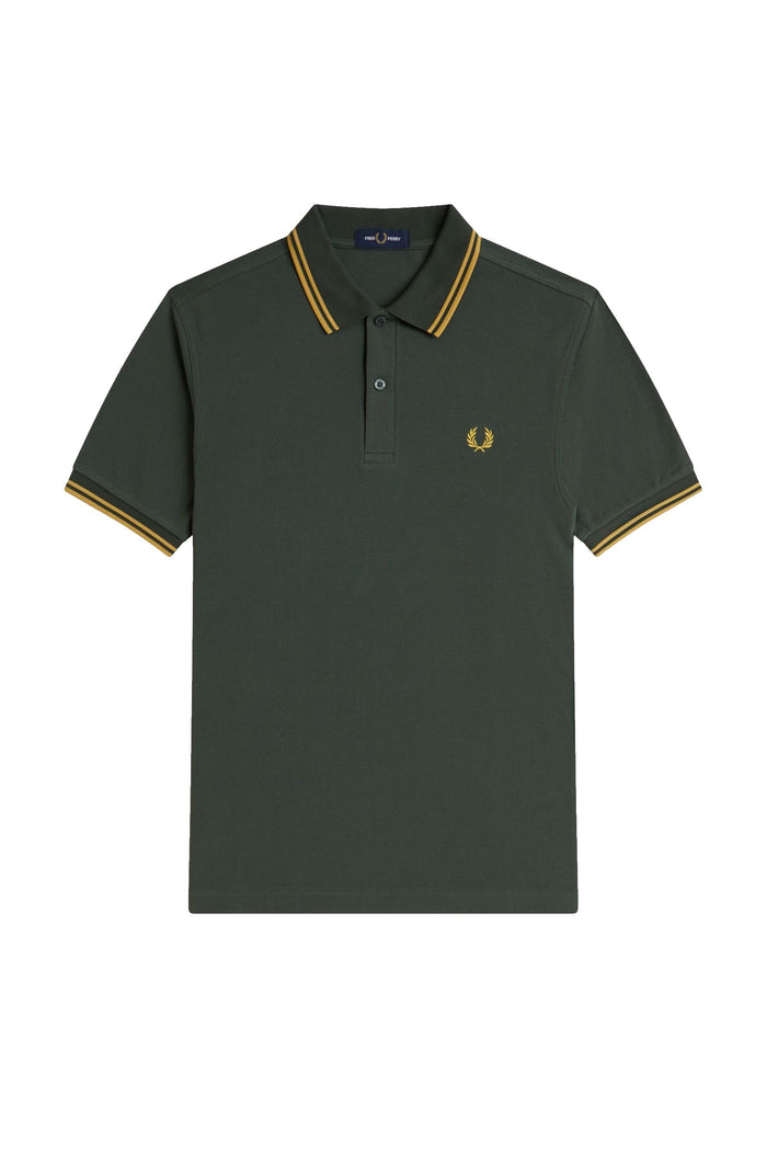 Fred Perry Slim Fit Twin Tipped Polo Court Green / Honeycomb / Honeycomb