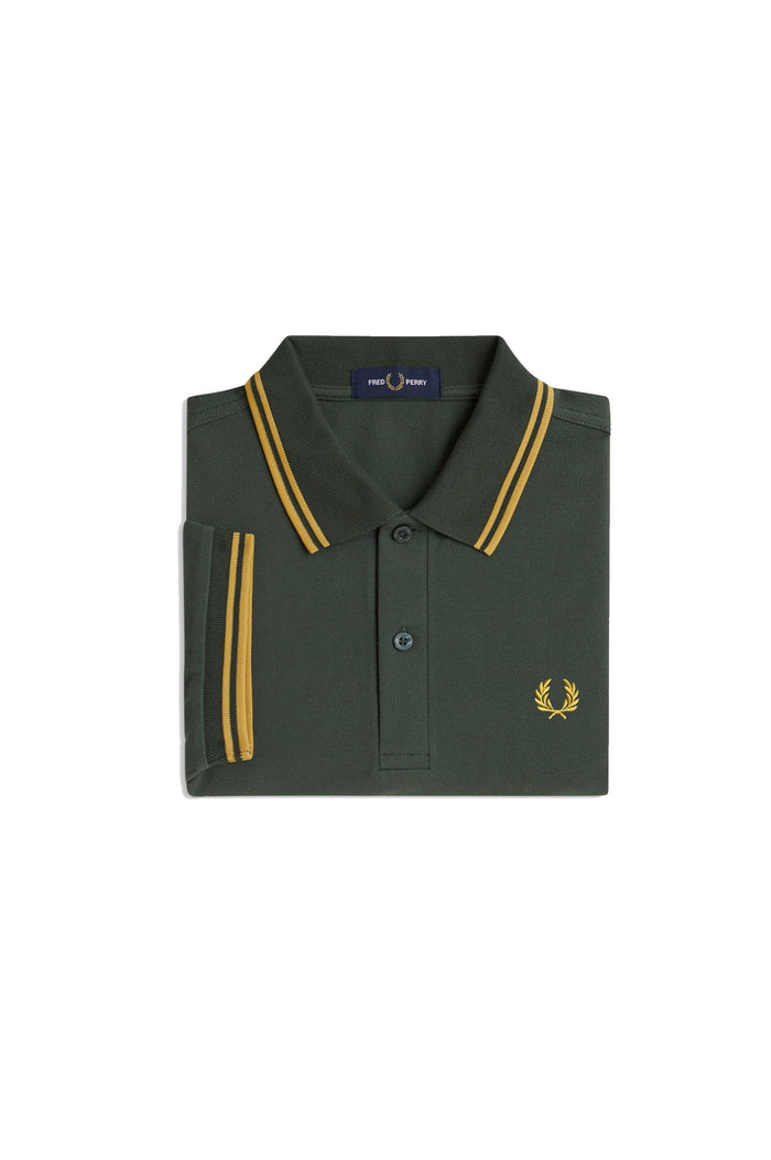 Fred Perry Slim Fit Twin Tipped Polo Court Green / Honeycomb / Honeycomb