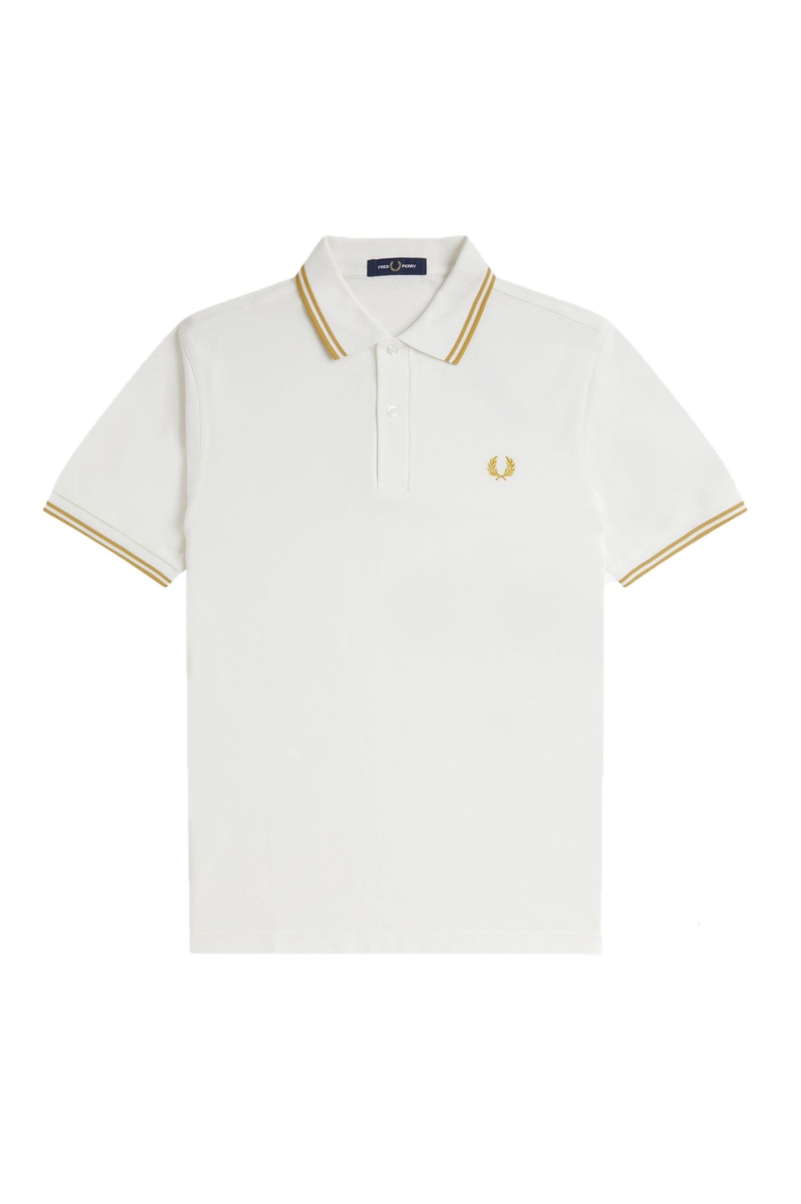 Fred Perry Slim Fit Twin Tipped Polo Snow White / Honeycomb / Honeycomb