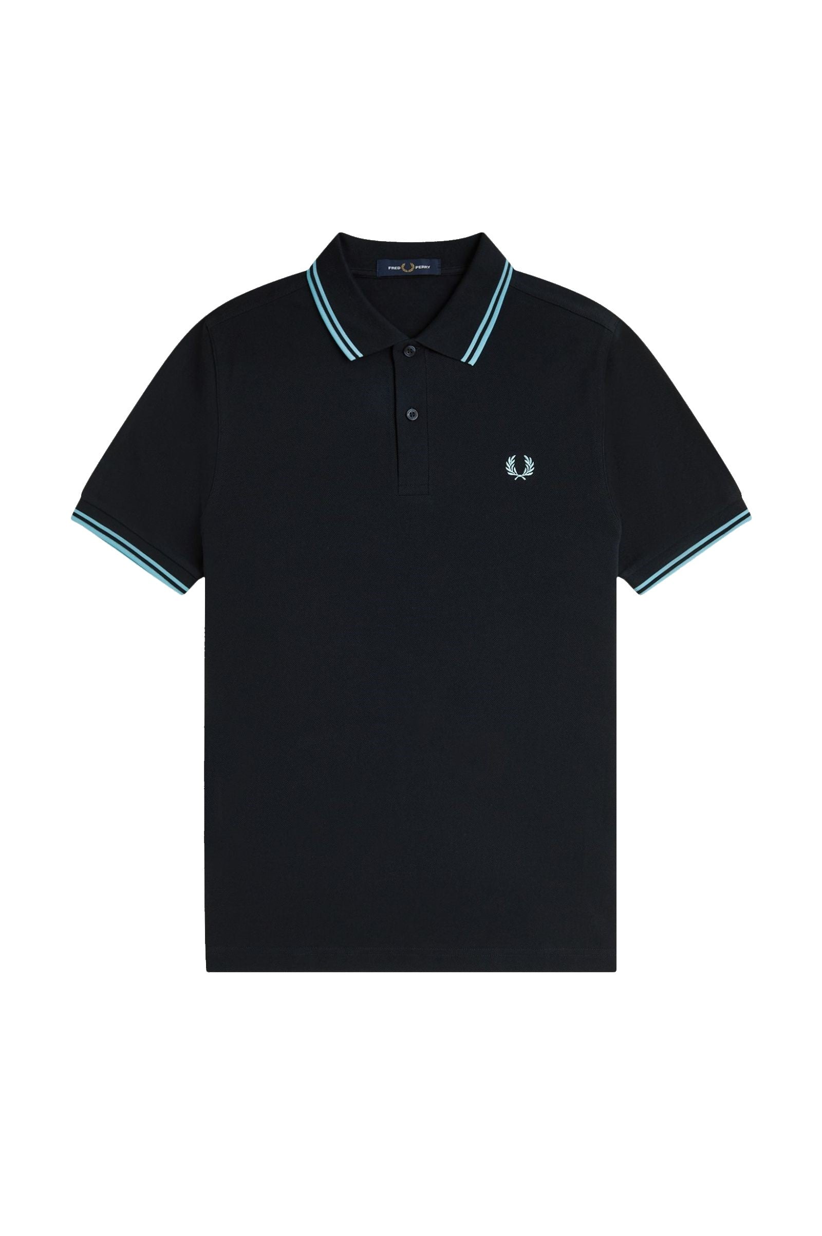 Fred Perry Slim Fit Twin Tipped Polo Navy / Mint Blue / Mint Blue