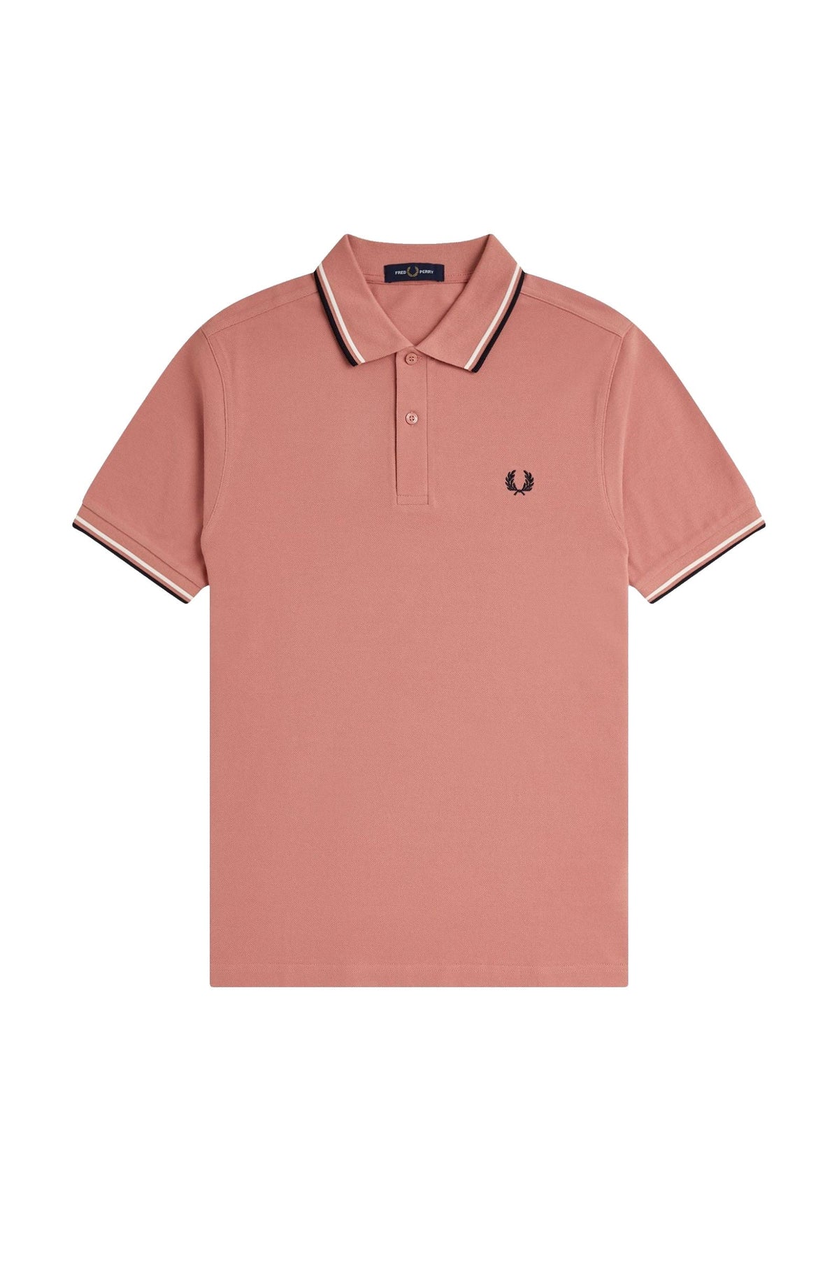Fred Perry Slim Fit Twin Tipped Polo Putty Pink / Ecru / Navy