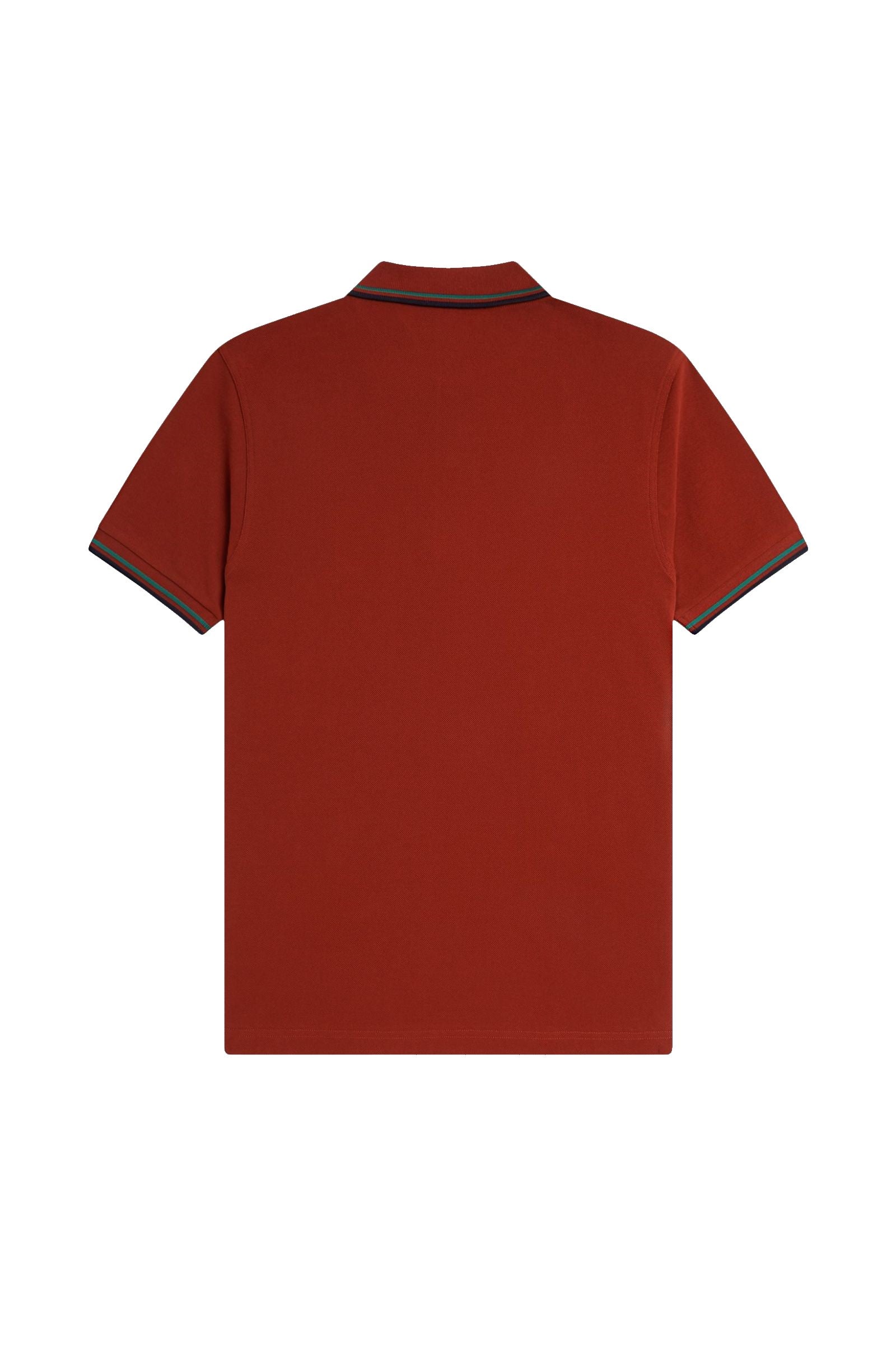 Fred Perry Slim Fit Twin Tipped Polo Burnt Red / Sport Green / Navy