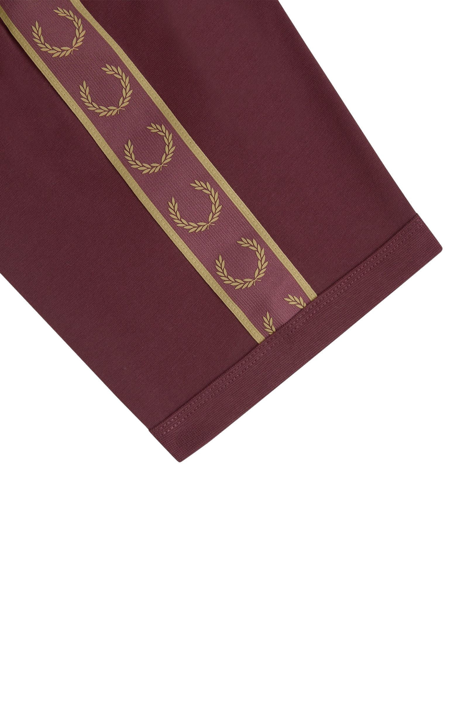 Fred Perry Contrast Tape Ringer T-Shirt Oxblood / Champagne
