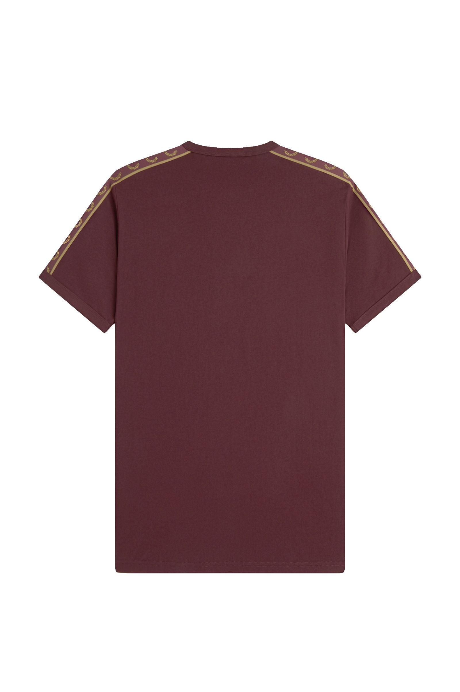 Fred Perry Contrast Tape Ringer T-Shirt Oxblood / Champagne