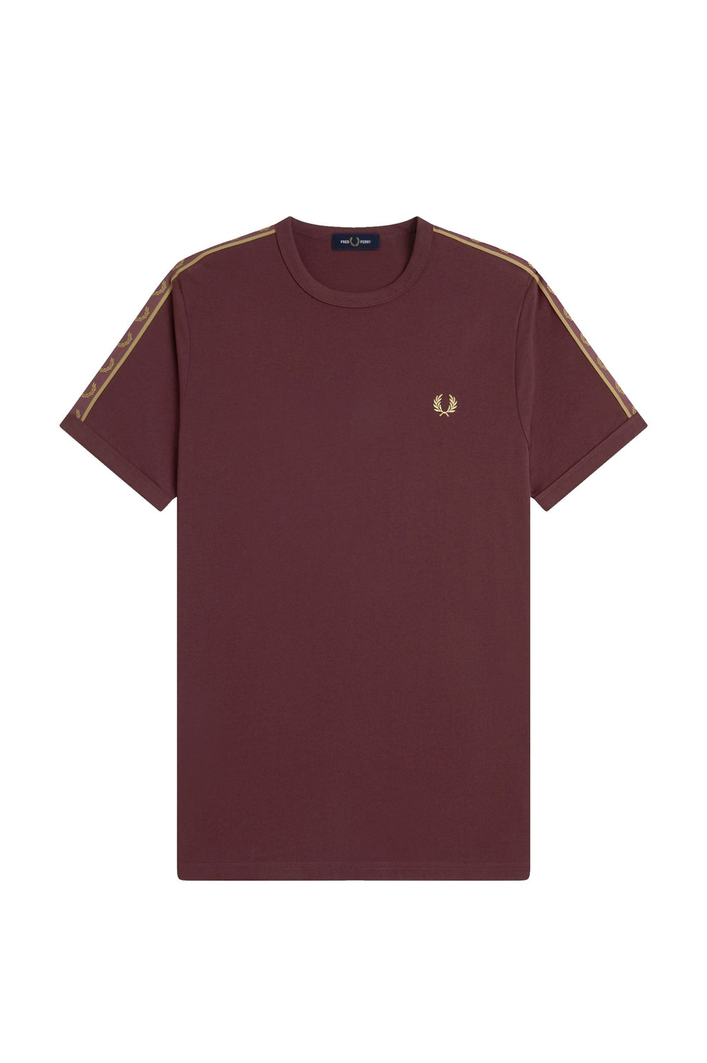 Fred Perry Contrast Tape Ringer T-Shirt Oxblood / Champagne