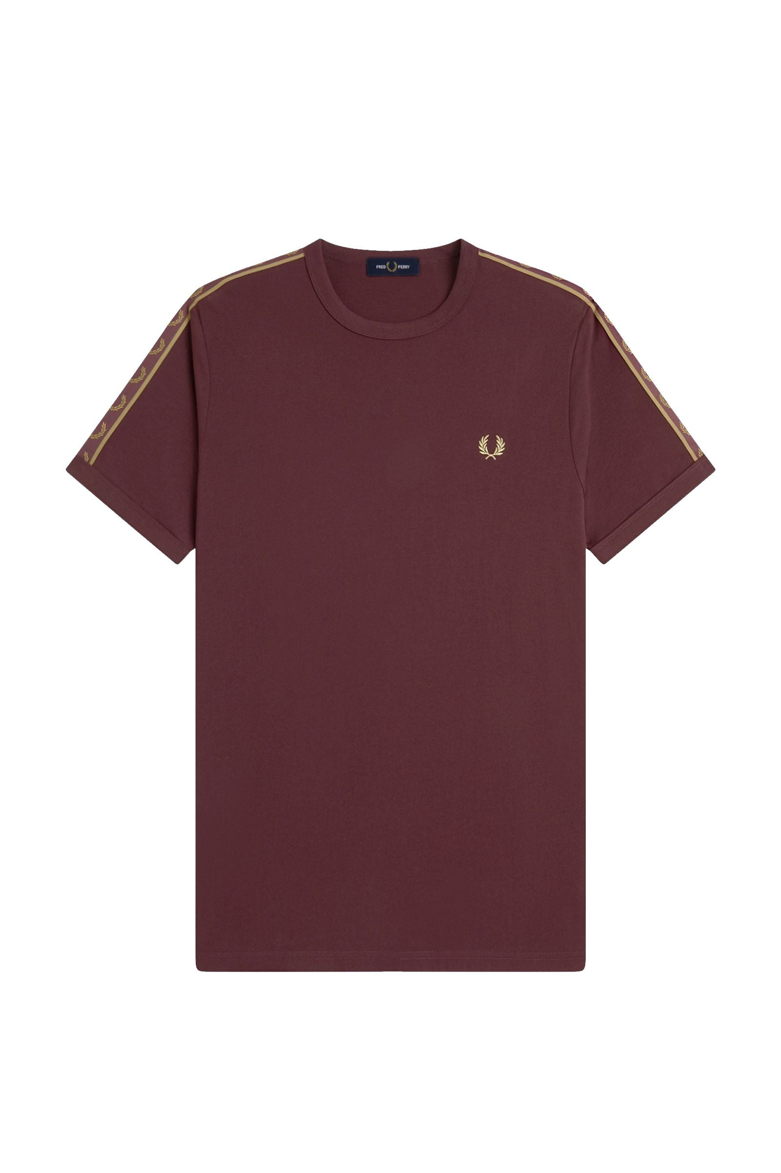 Fred Perry Contrast Tape Ringer T-Shirt Oxblood / Champagne