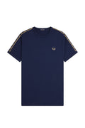 Fred Perry Contrast Tape Ringer T-Shirt Tennis Blue / Champagne