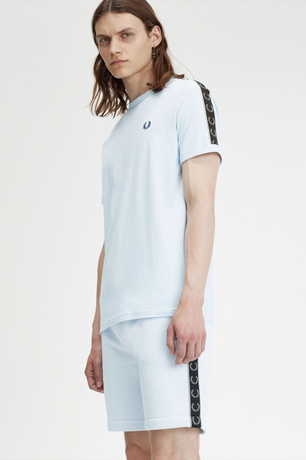 Fred Perry Taped Ringer T-Shirt Light Ice / Warm Grey