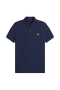 Fred Perry Slim Fit Plain Polo Tennis Blue / Lemon Barley