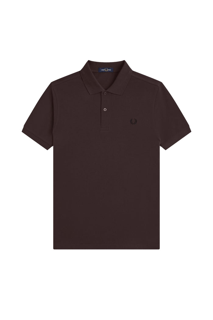 Fred Perry Slim Fit Plain Polo Rich Brown / Black