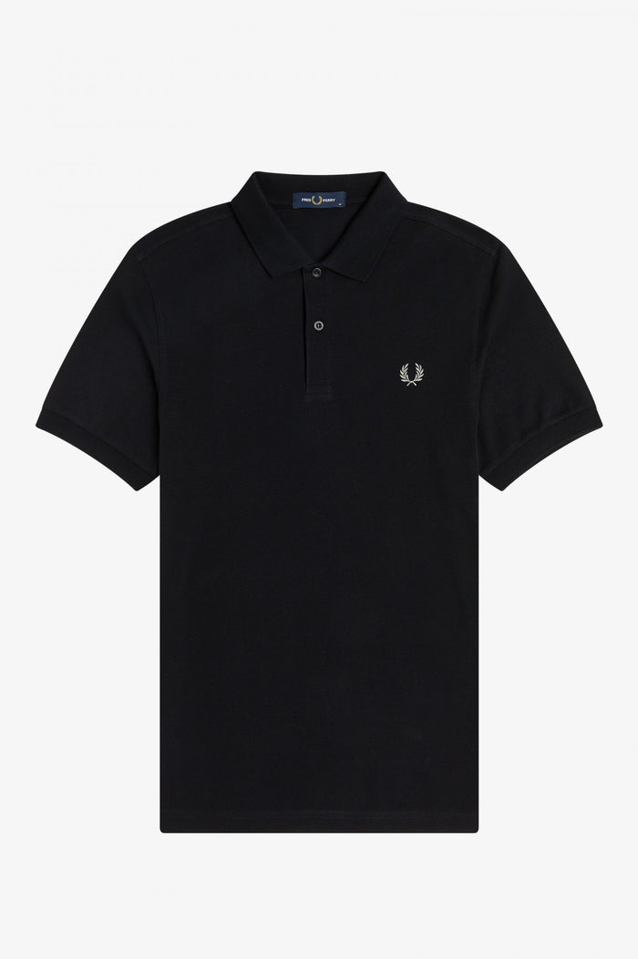 Fred Perry Slim Fit Plain Polo Black Chrome