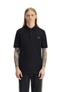 Fred Perry Slim Fit Plain Polo Black / Dark Caramel