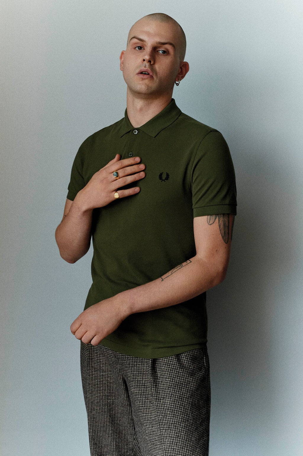 Fred Perry Slim Fit Plain Polo Uniform Green / Black