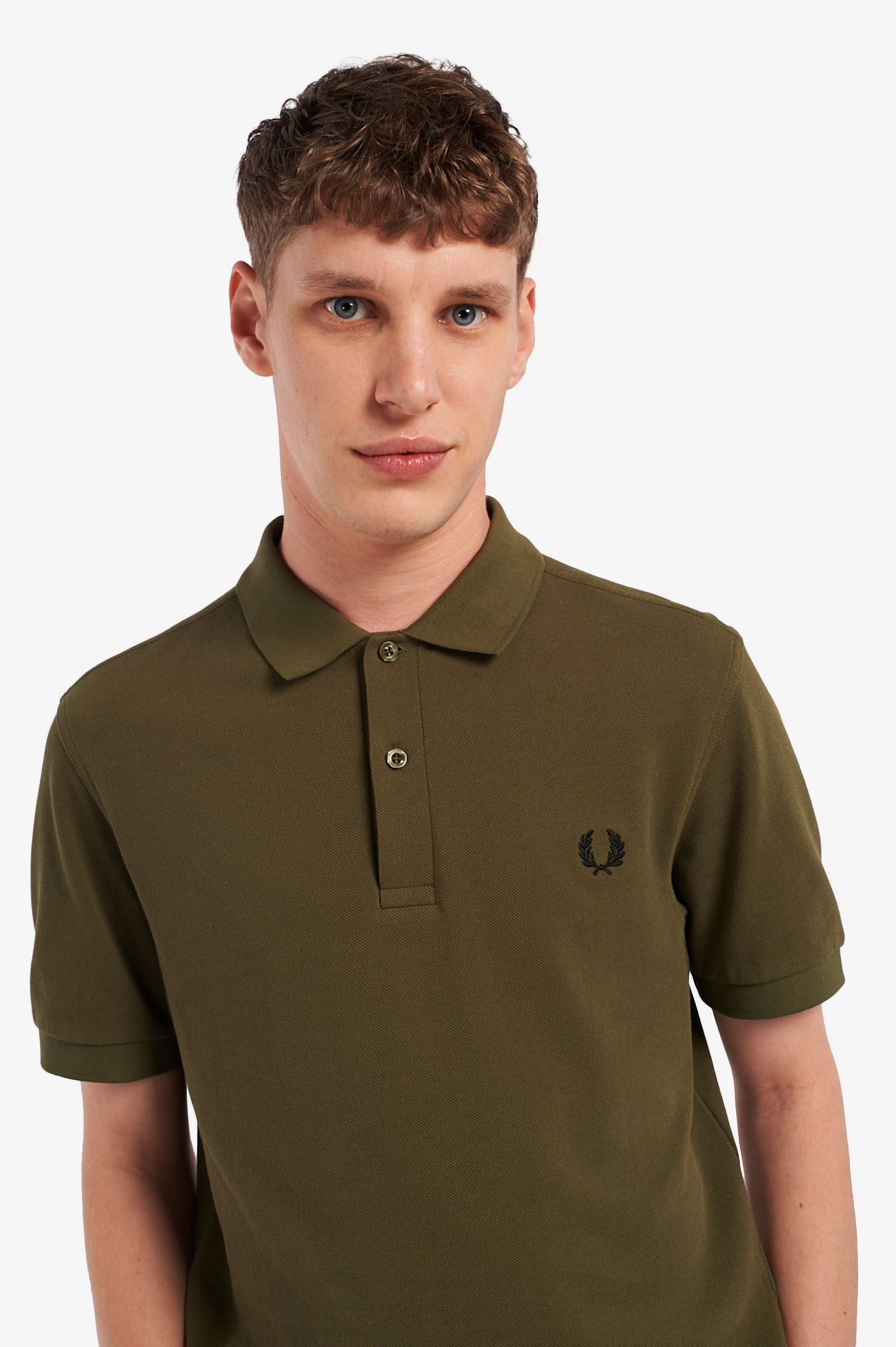 Fred Perry Slim Fit Plain Polo Uniform Green / Black