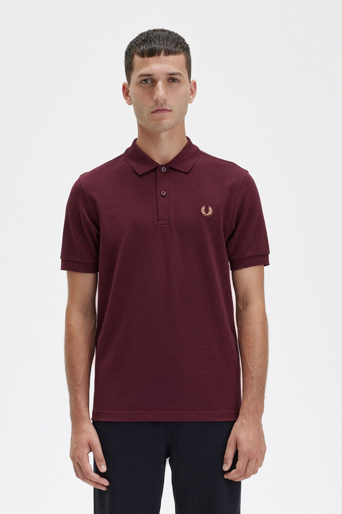 Fred Perry Slim Fit Plain Polo Oxblood / Light Rust