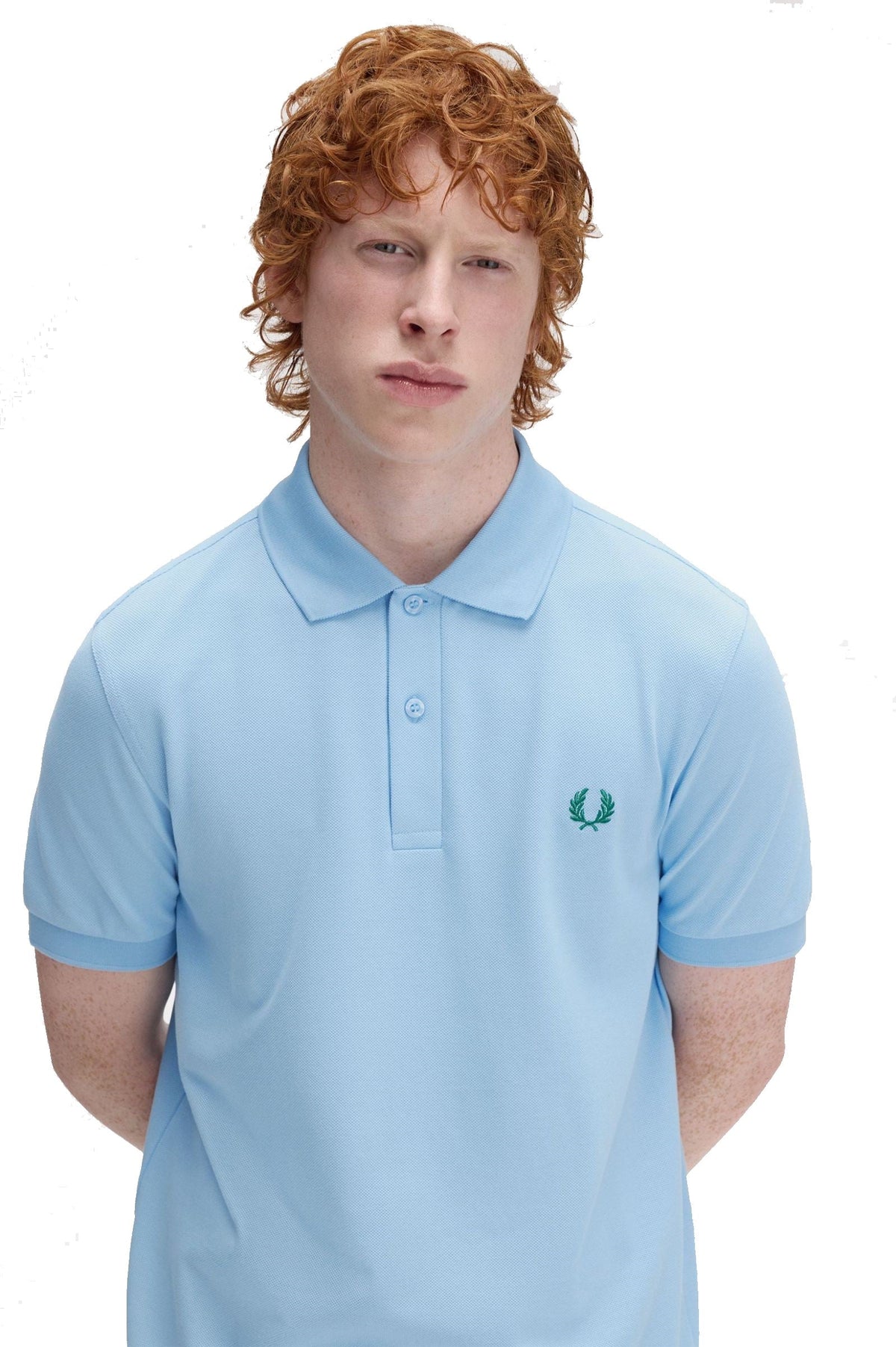 Fred Perry Slim Fit Plain Polo Track Blue / Sport Green