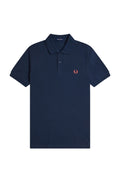Fred Perry Slim Fit Plain Polo Tennis Blue / Flamingo Tan