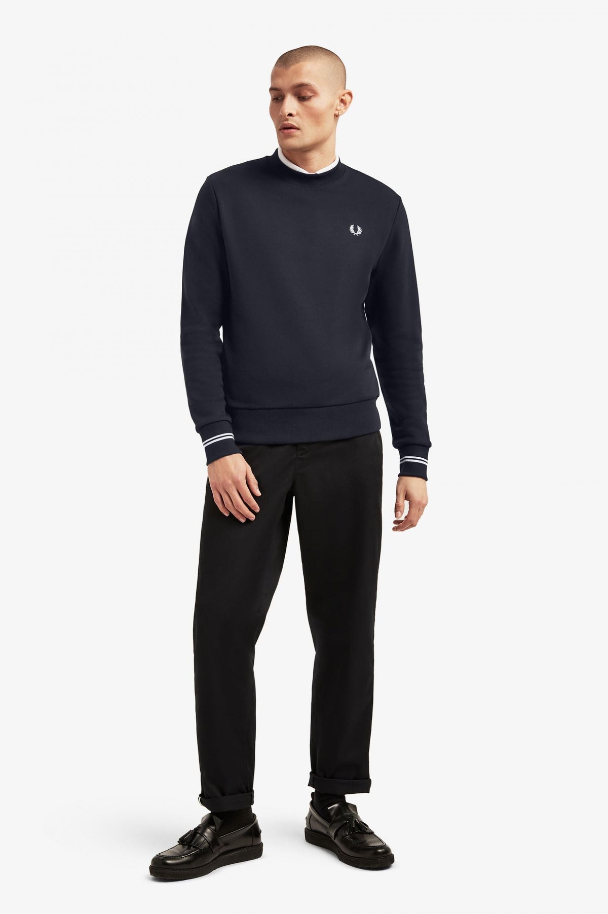 Fred Perry Crew Neck Sweatshirt Navy