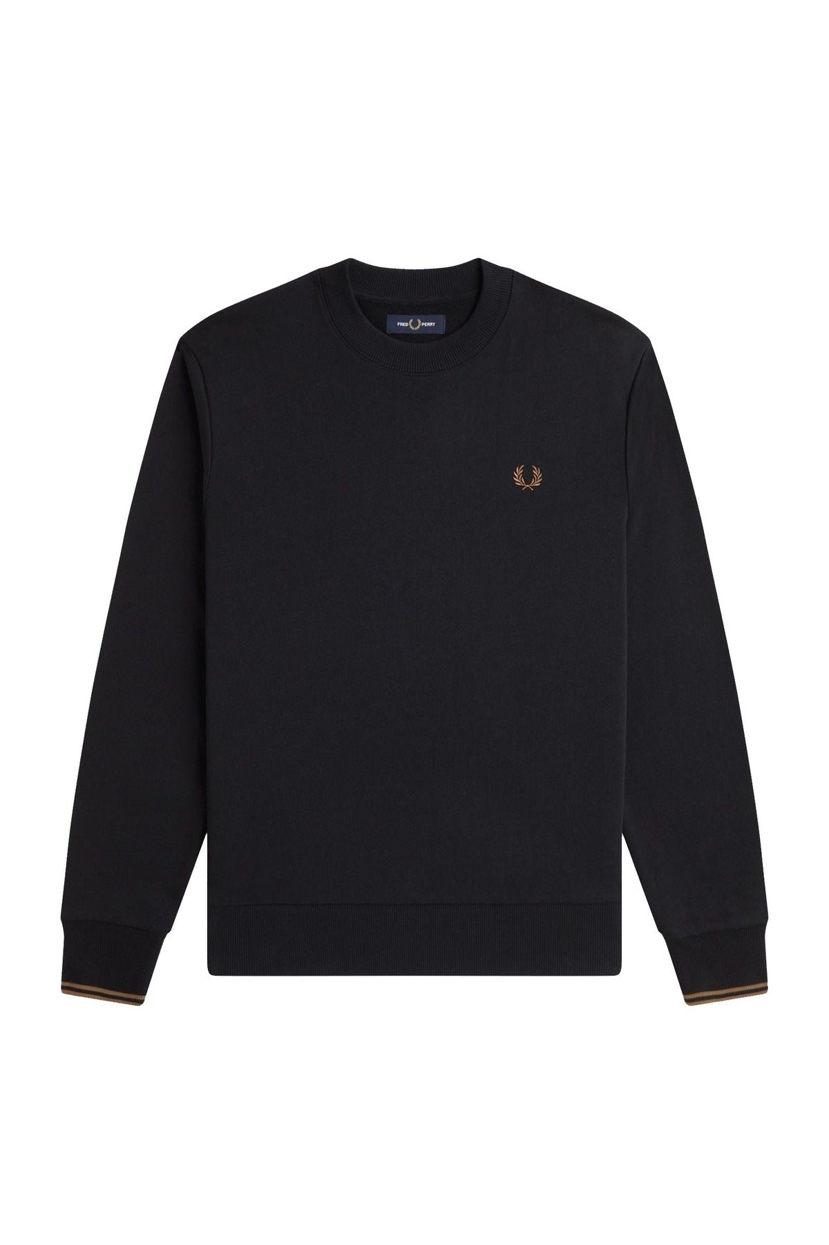 Fred Perry Crew Neck Sweatshirt Black / Shaded Stone