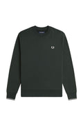 Fred Perry Crew Neck Sweatshirt Night Green / Snow White