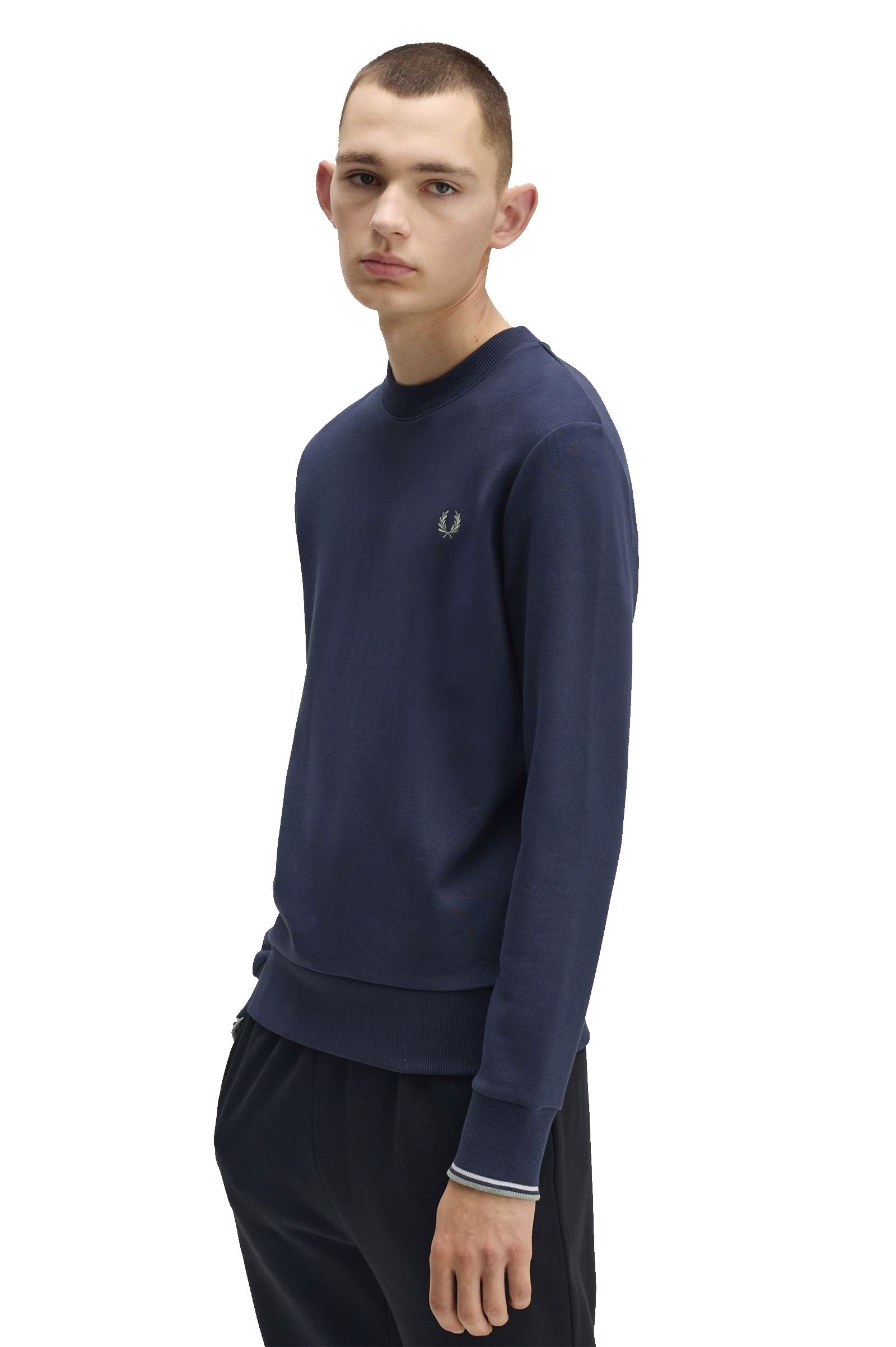 Fred Perry Crew Neck Sweatshirt Dark Airforce / Light Ice / Bay Leaf