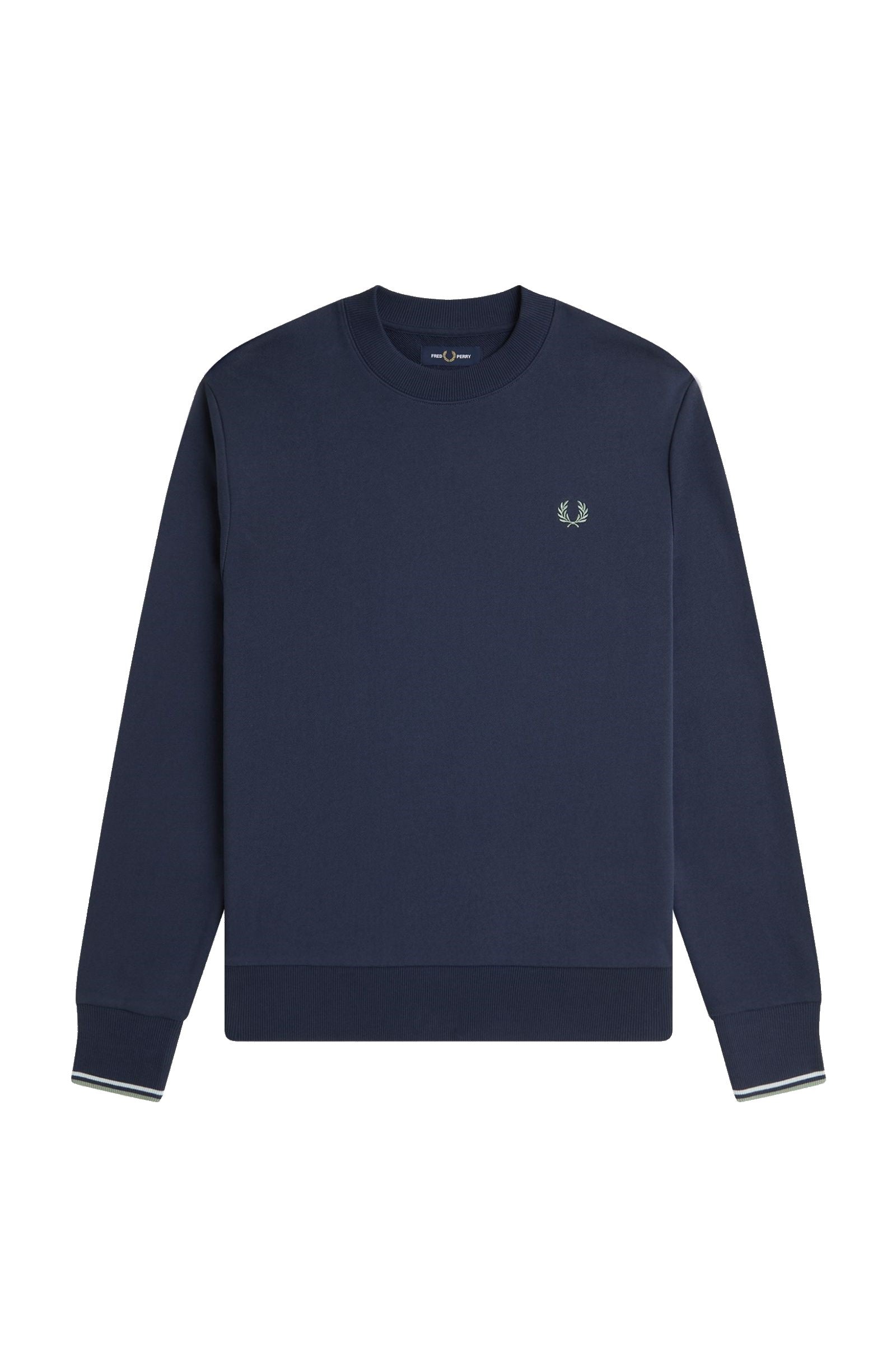 Fred Perry Crew Neck Sweatshirt Dark Airforce / Light Ice / Bay Leaf
