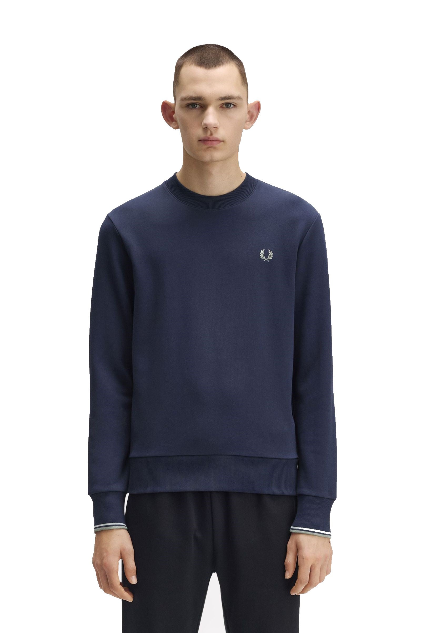 Fred Perry Crew Neck Sweatshirt Dark Airforce / Light Ice / Bay Leaf