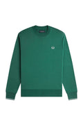 Fred Perry Crew Neck Sweatshirt Sport Green / Track Blue