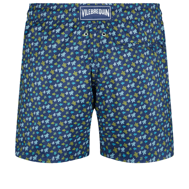 Vilebrequin Mahina Ultra-light and Packable Swimwear Micro Rainbow Turtles Navy