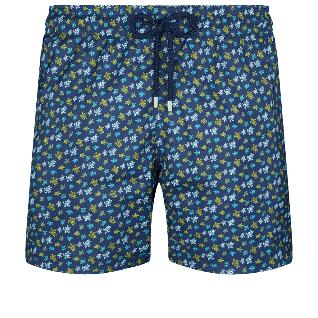 Vilebrequin Mahina Ultra-light and Packable Swimwear Micro Rainbow Turtles Navy