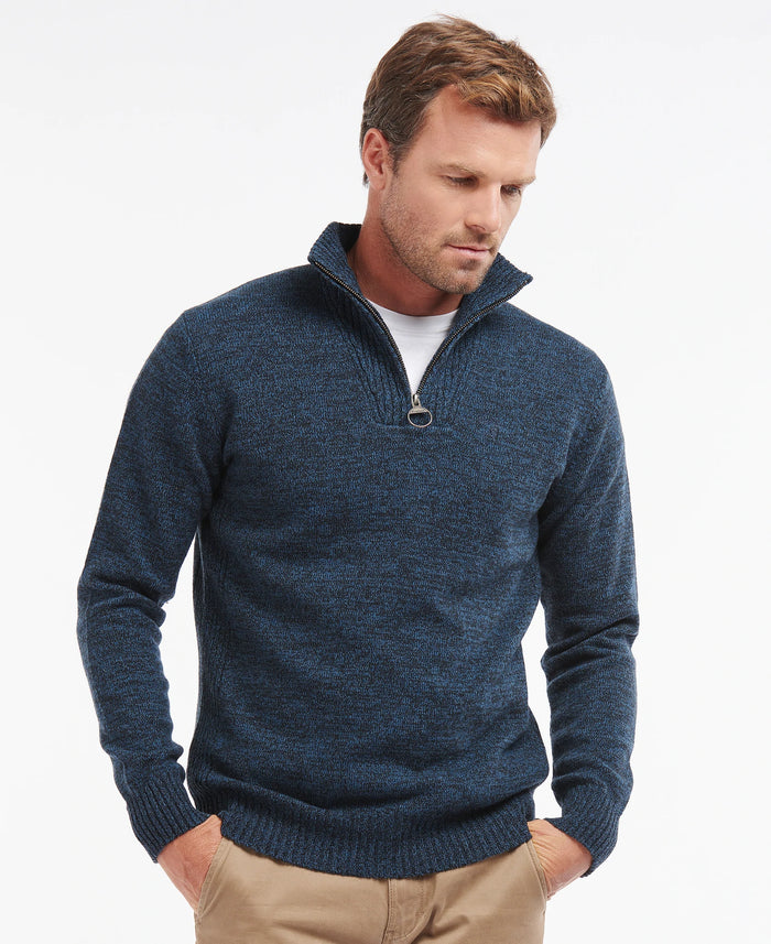 Barbour Essential Lambswool Half Zip Navy Mix