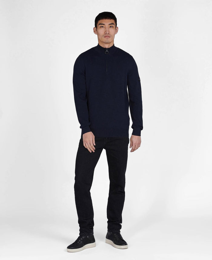Barbour International Cotton Half Zip Navy