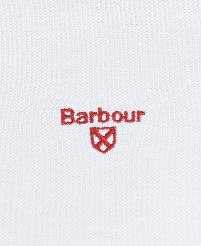 Barbour Hawkeswater Tipped Polo White Red Blue