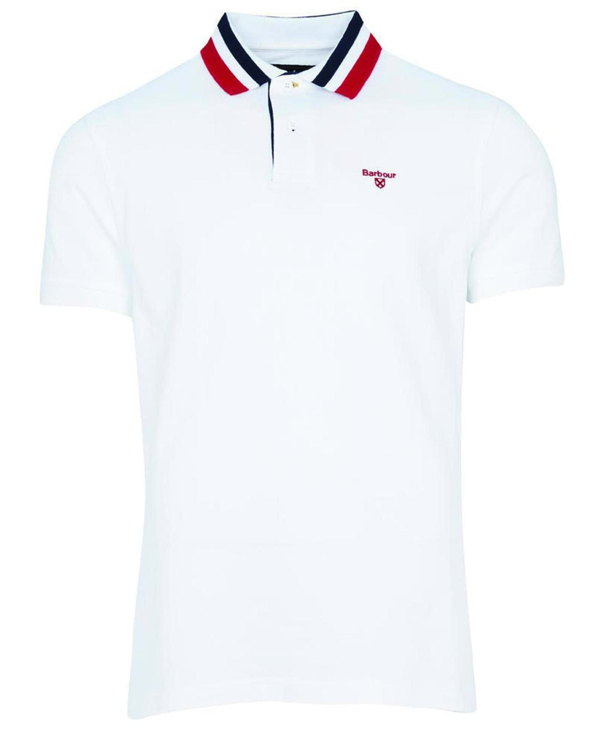 Barbour Hawkeswater Tipped Polo White Red Blue