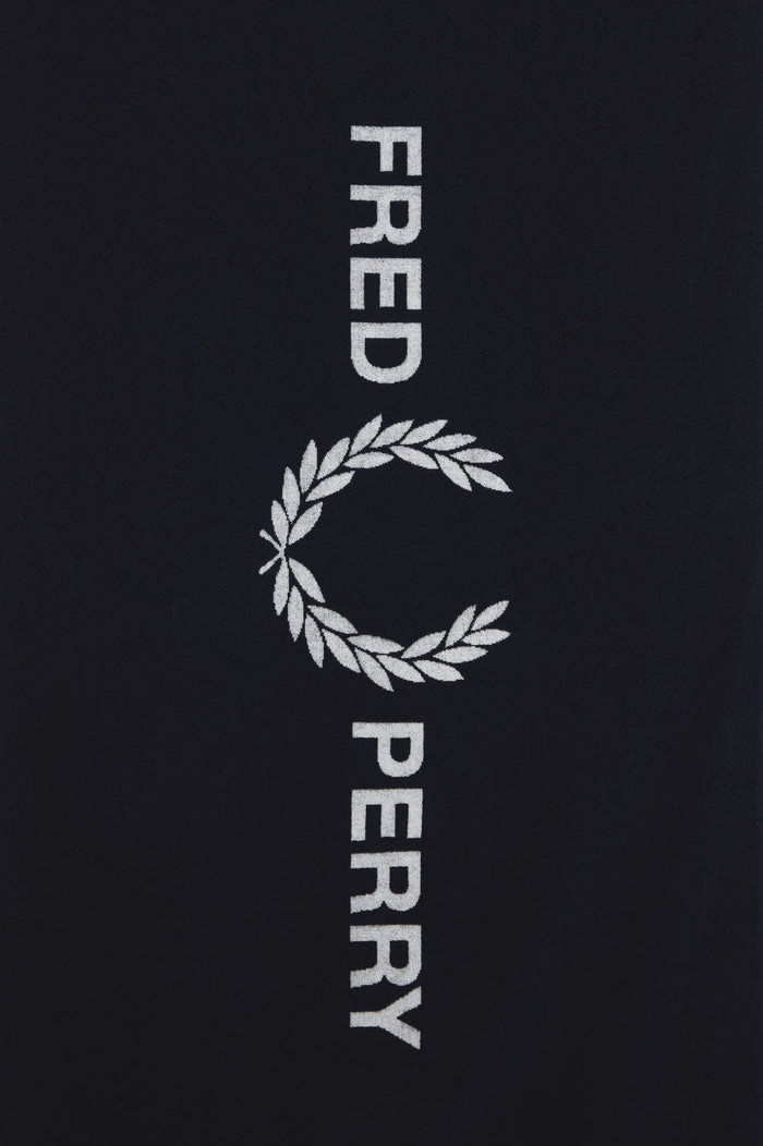 Fred Perry Cotton Beach Towel Navy / Snow White