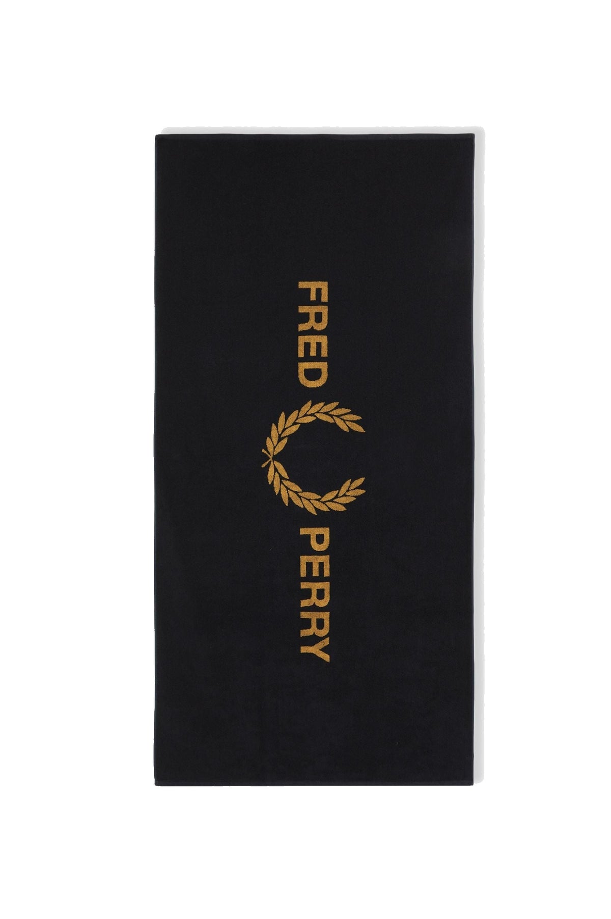 Fred Perry Cotton Beach Towel Black / Dark Caramel