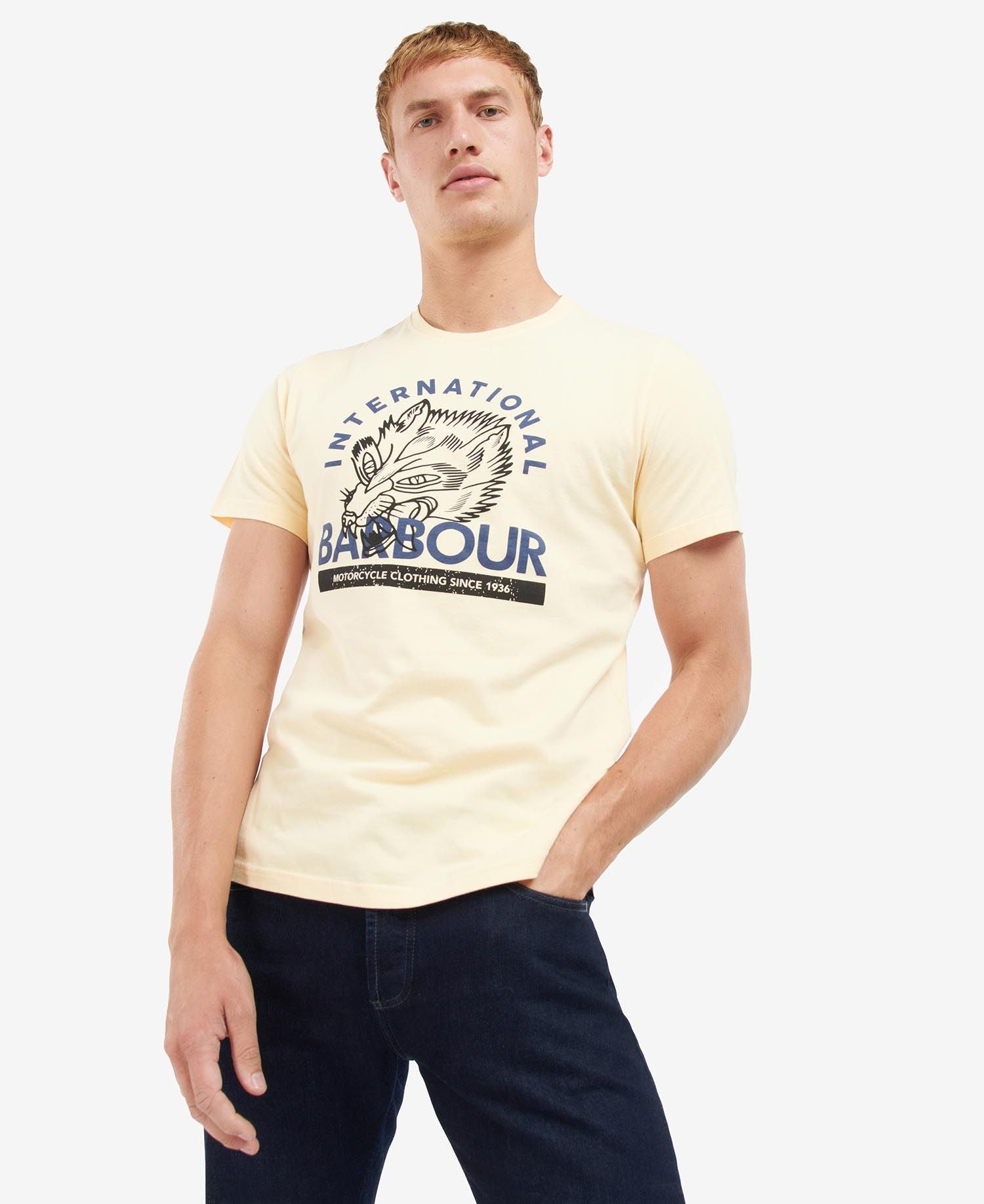 Barbour International Thrift Graphic-Print T-Shirt Yellow Haze