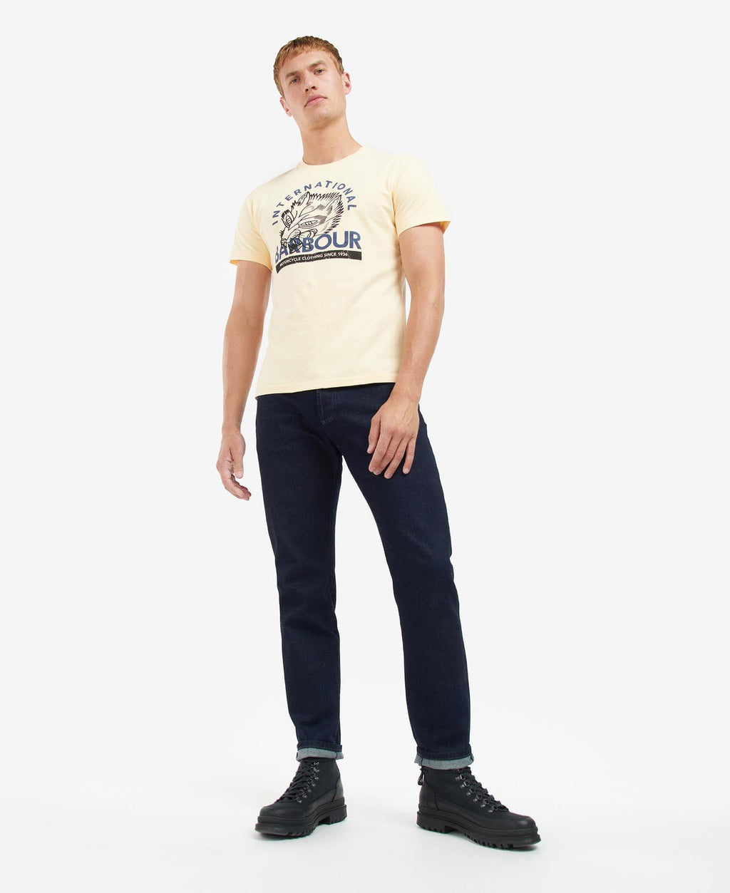 Barbour International Thrift Graphic-Print T-Shirt Yellow Haze