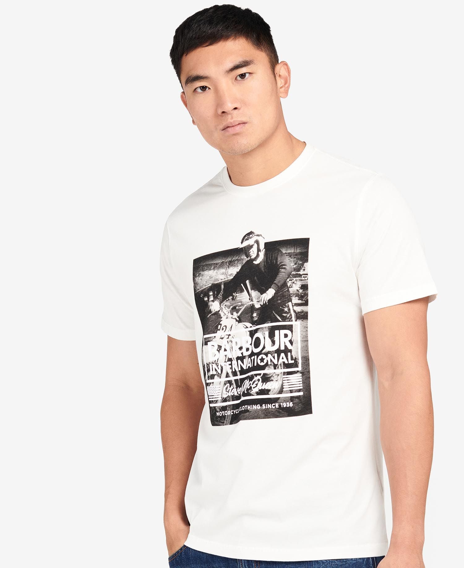 Barbour International Morris Graphic T-Shirt Whisper White