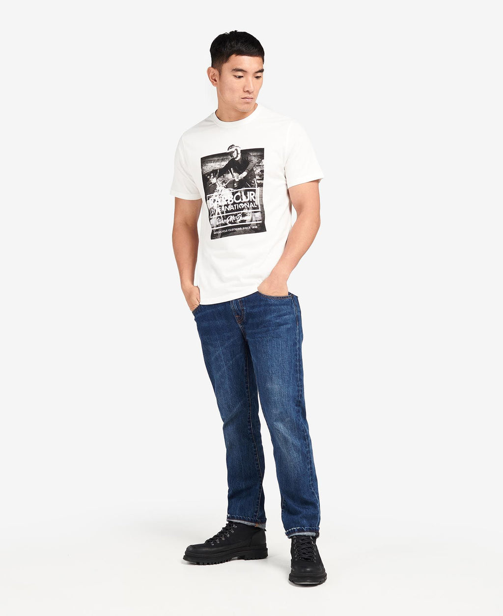 Barbour International Morris Graphic T-Shirt Whisper White