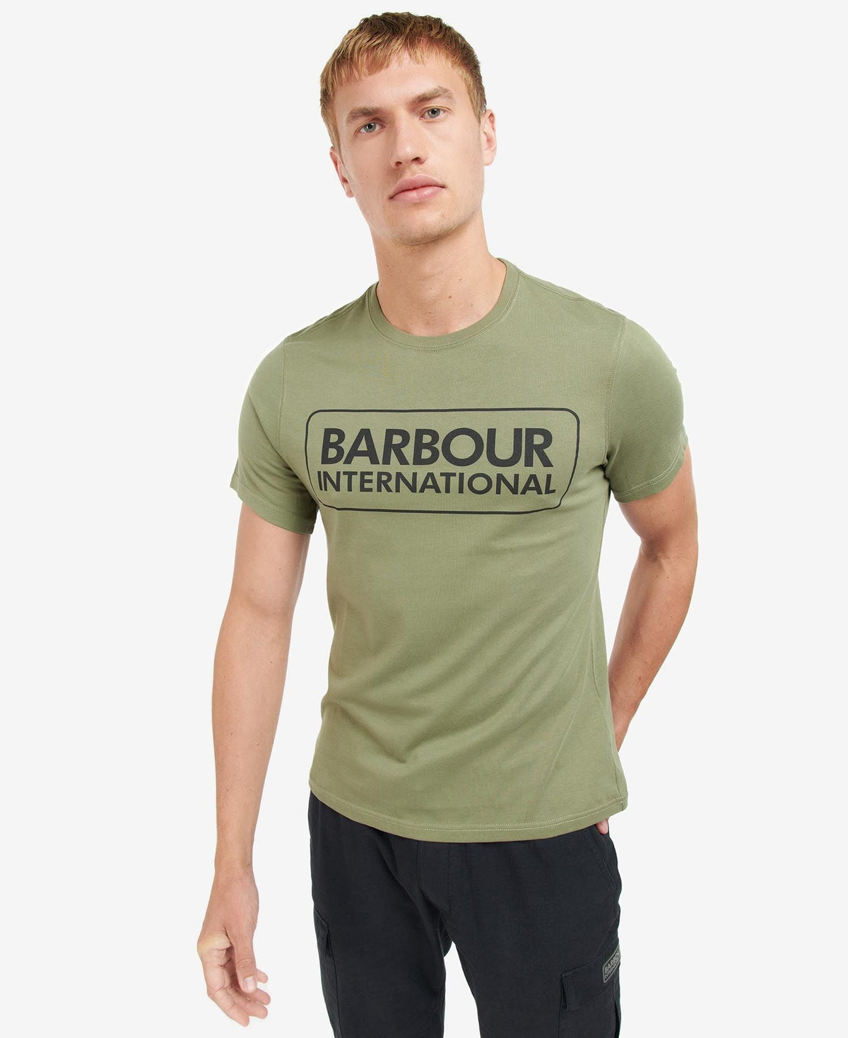 Barbour International Essential Large Logo T-Shirt Light Moss