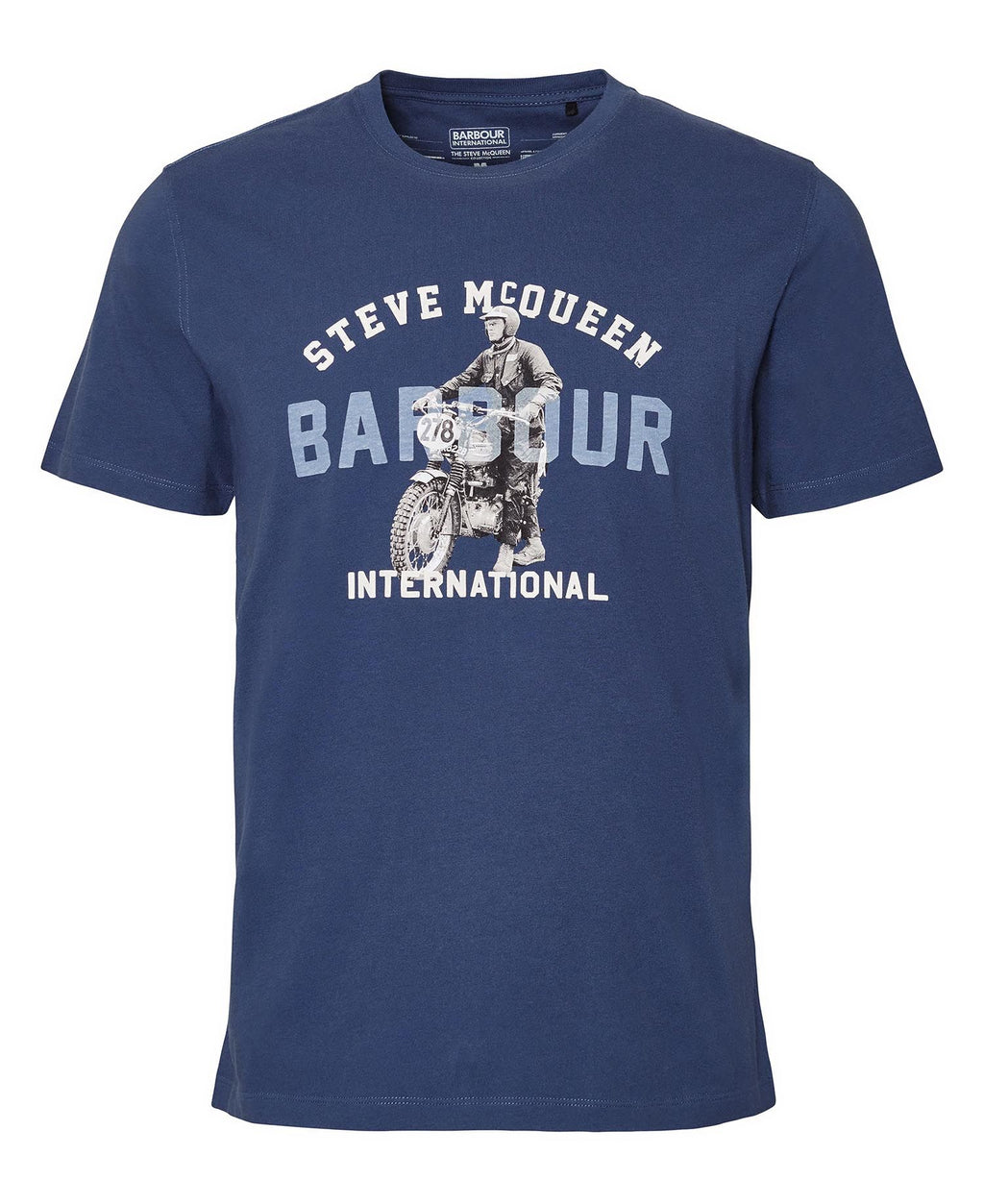 Barbour International Speedway T-Shirt Washed Cobalt