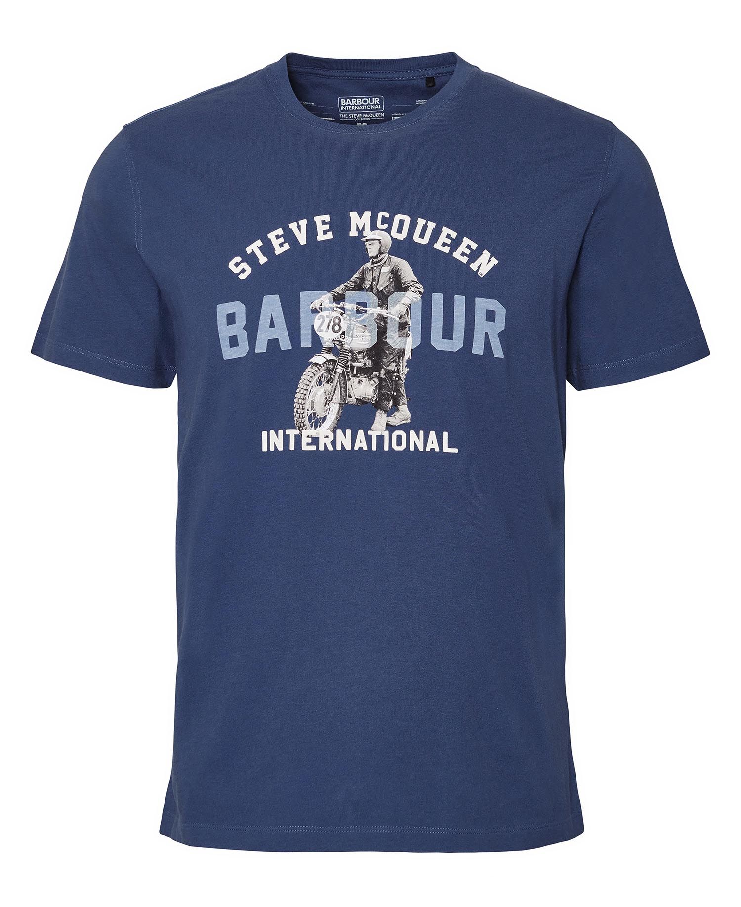 Barbour International Speedway T-Shirt Washed Cobalt