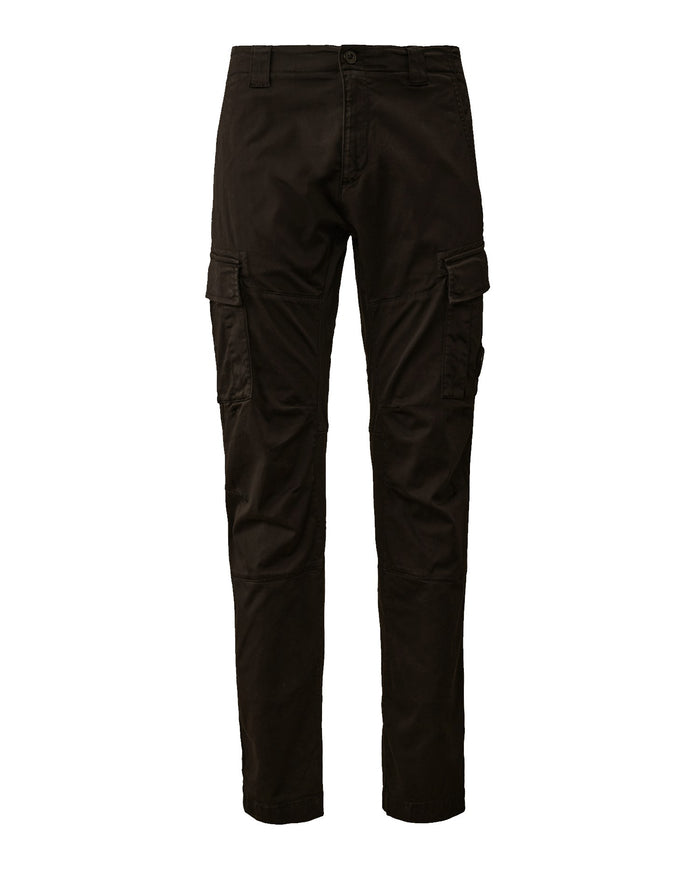 C.P. Company Stretch Sateen Cargo Pants Ergonomic 138A Fit Black