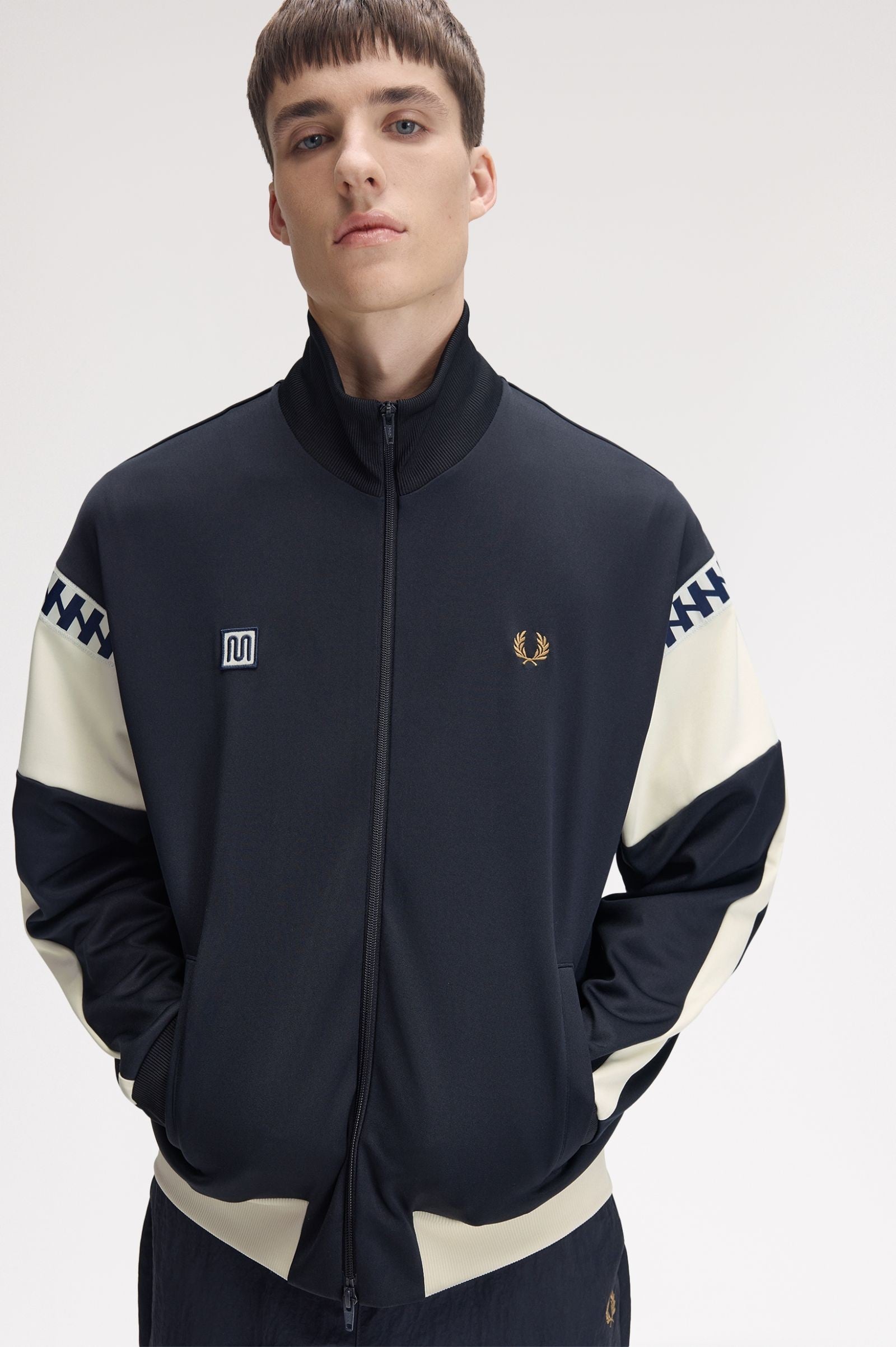 Fred Perry MEYBA Cut And Sew Track Jacket Navy