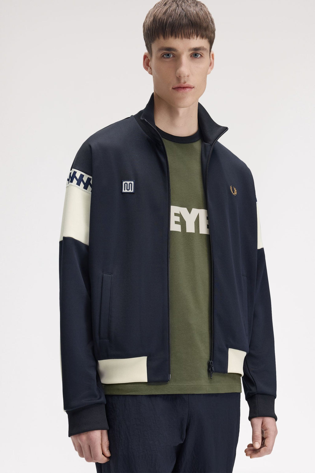 Fred Perry MEYBA Cut And Sew Track Jacket Navy