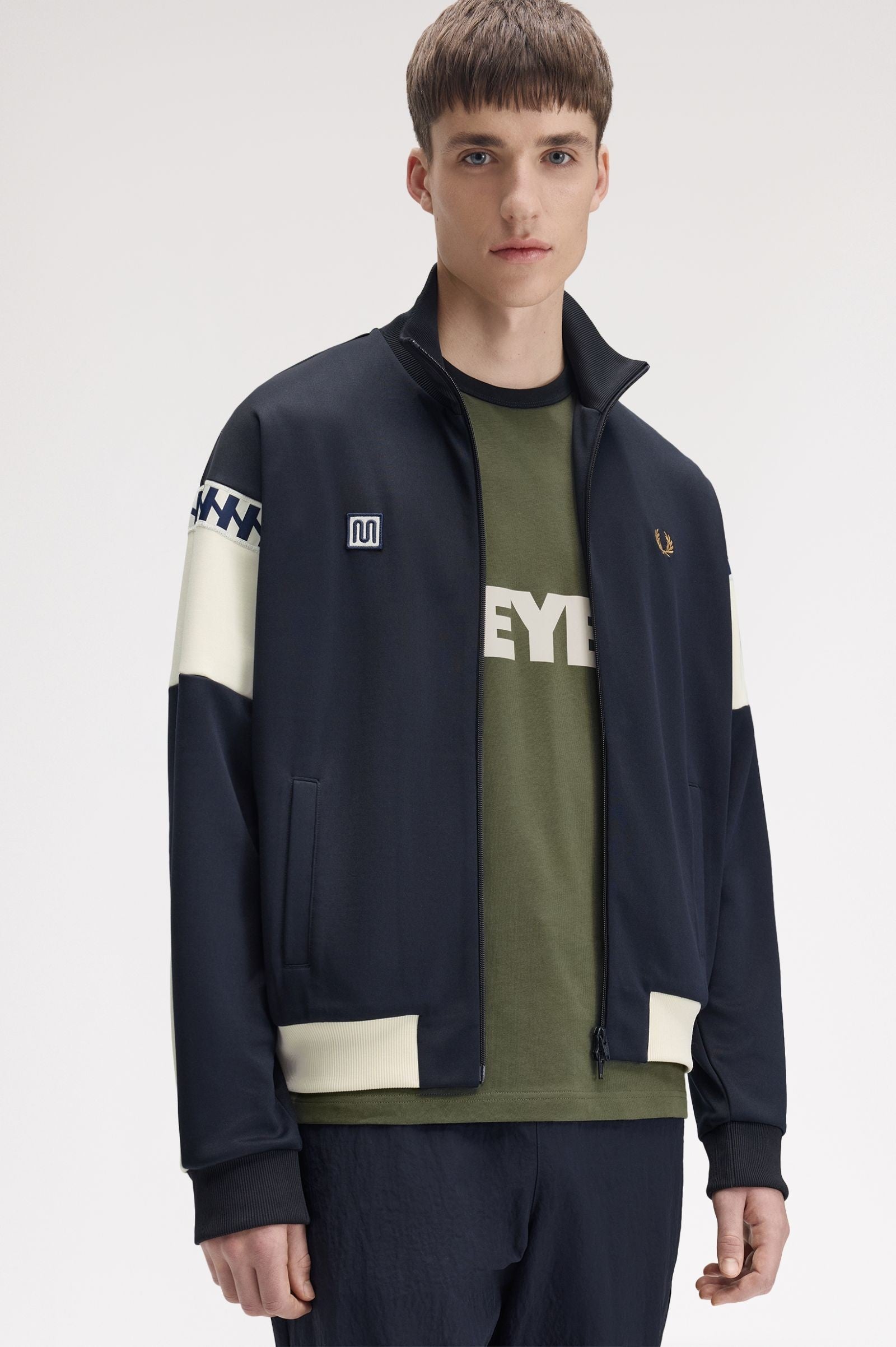 Fred Perry MEYBA Cut And Sew Track Jacket Navy